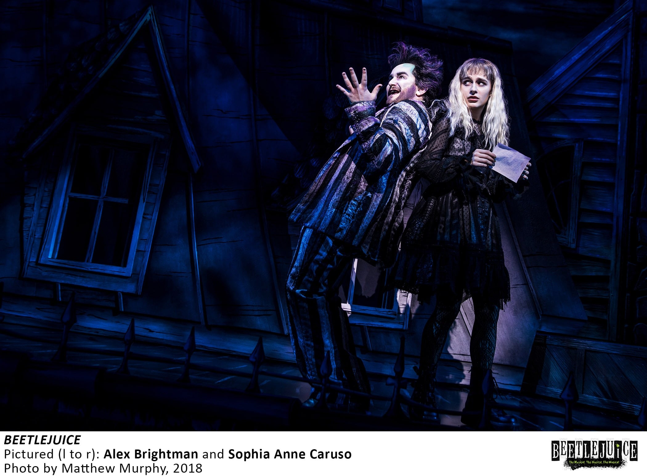 1227_Alex Brightman, Sophia Anne Caruso in BEETLEJUICE, Photo by Matthew Murphy, 2018