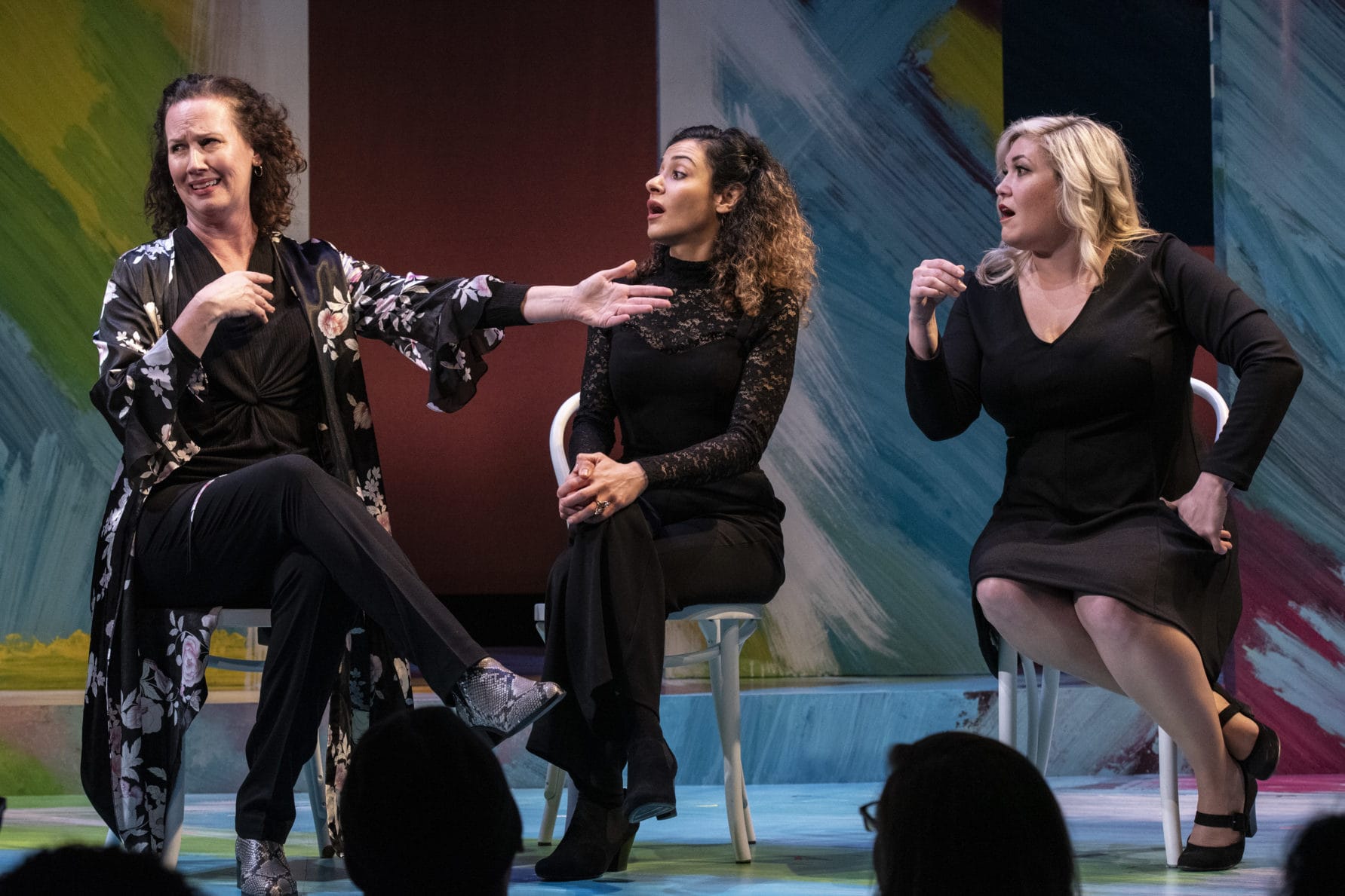 Review: ‘She The People’ at the Second City at Woolly Mammoth Theatre Company Katie Caussin, Atra Asdou, and Carisa Barreca in She The People. Photo by Teresa Castracane.