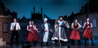 John Wakefield as the Ghost of Christmas Present sings "Abundance and Charity" in 2nd Star Productions' 'A Christmas Carol: The Musical.' Photo by Nate Jackson Photography.