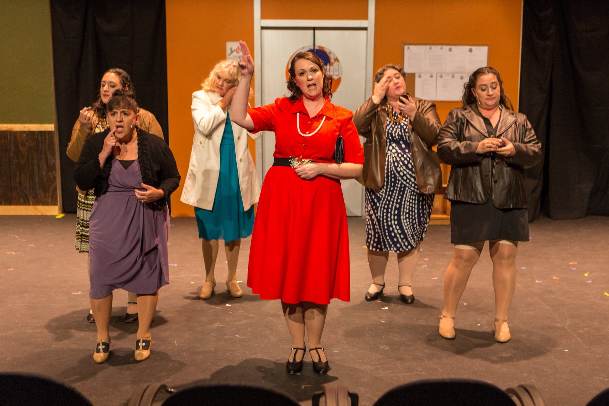 The cast of Prince William Little Theatre's production of 9 to 5: The Musical. Photo by David Harback/Harback Photography.